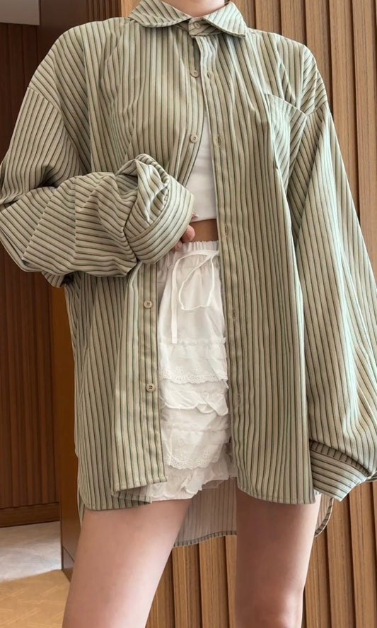 条纹外套(绒面革触感)