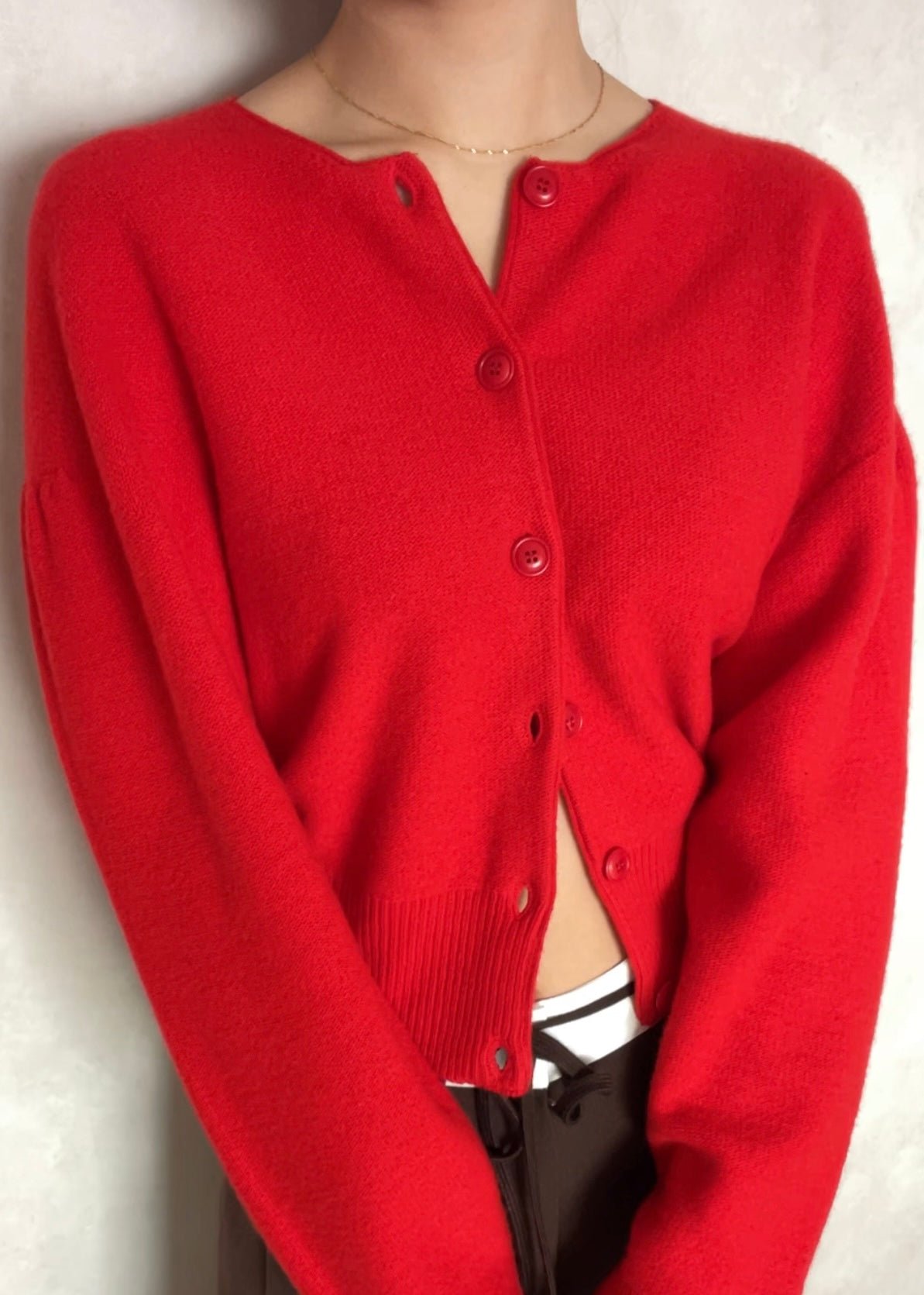 Long sleeve wool cardigan