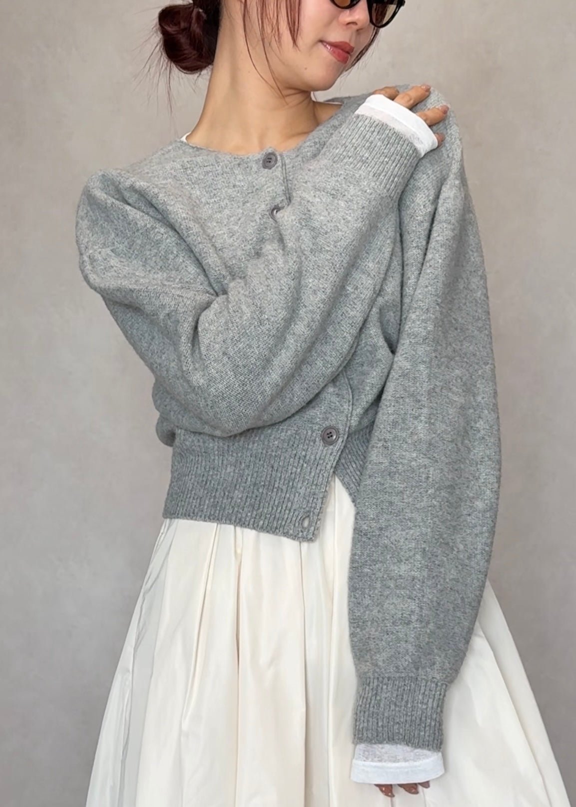 Long sleeve wool cardigan