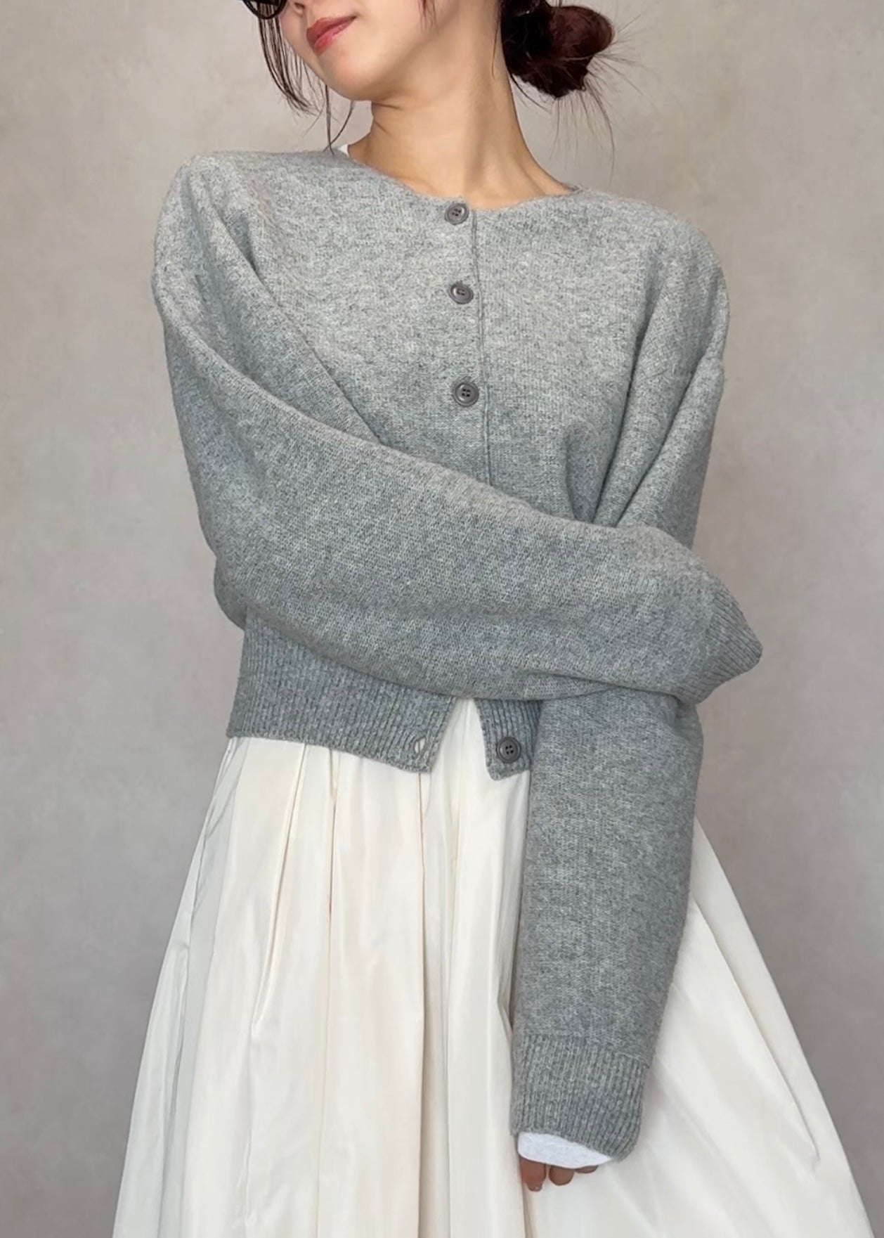 Long sleeve wool cardigan