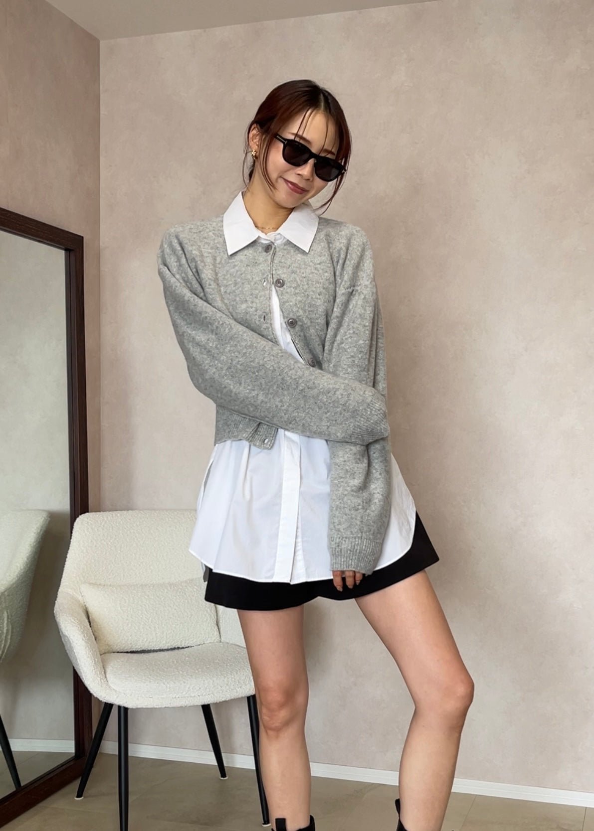 Long sleeve wool cardigan